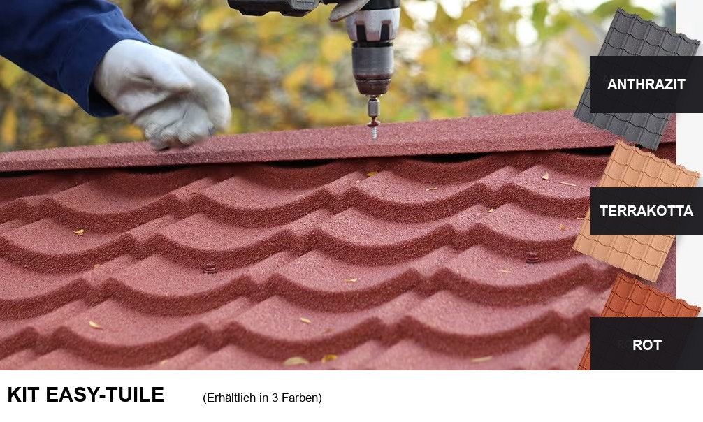 EASY-Tuile – Paneele – modulare Dachziegel für Gartenhaus Bora