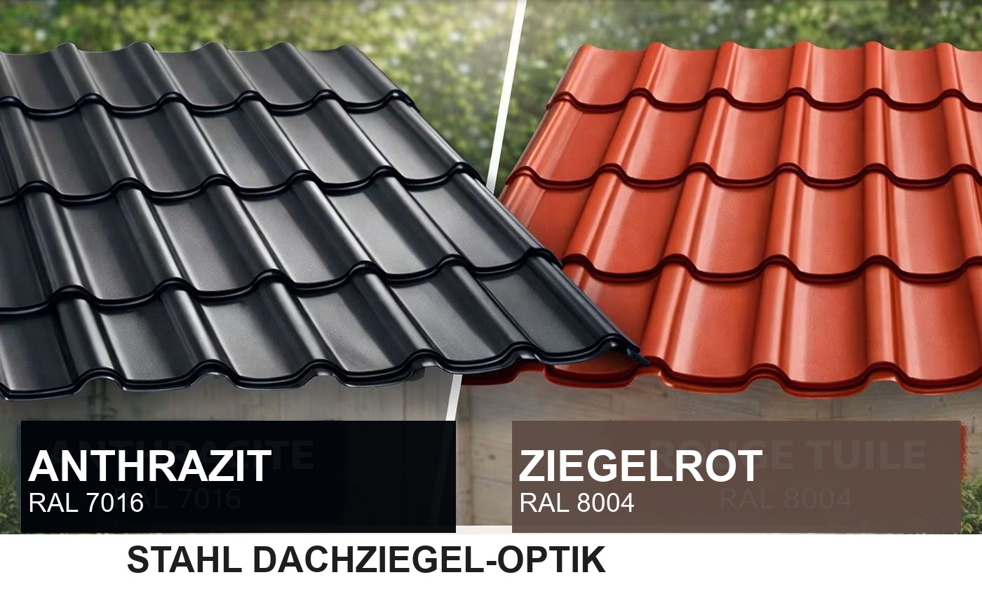 Stahl-Dachziegel für Gartenhaus Carantec