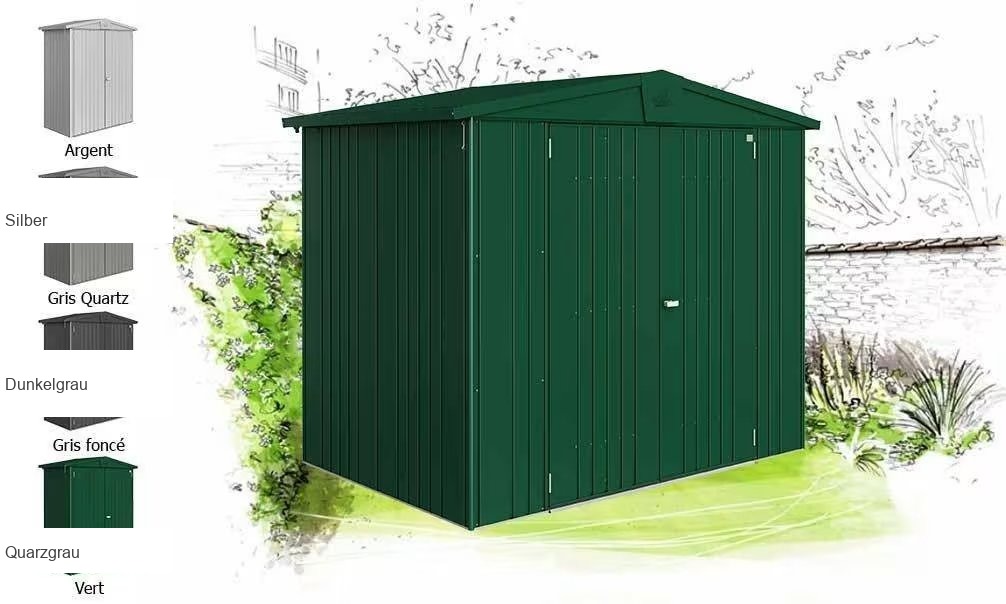 Metall-Gartenhaus Europa T3 244x156cm Außenbereich Biohort