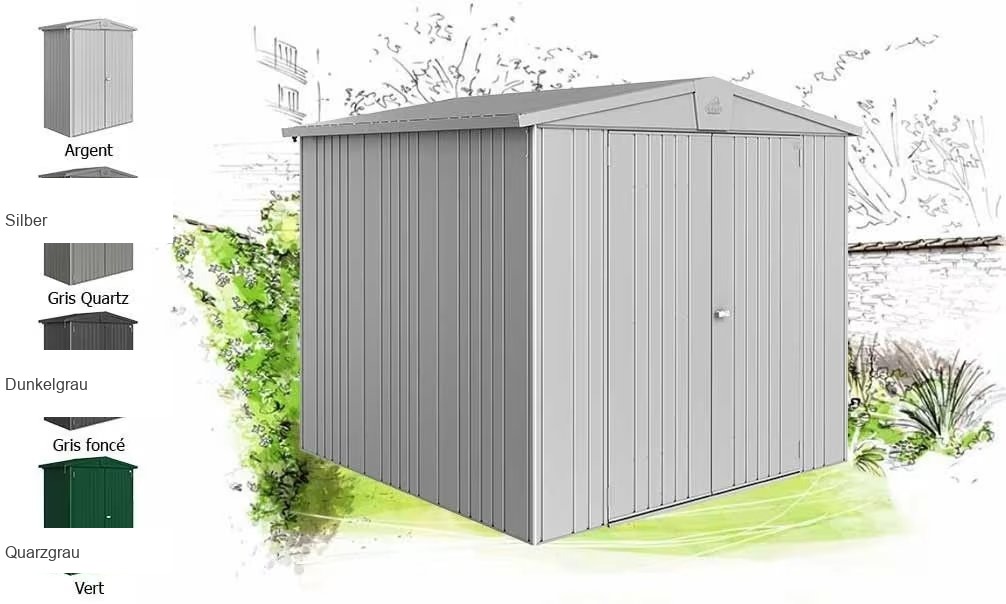 Metall-Gartenhaus Europa T4 244x228cm Außenbereich Biohort