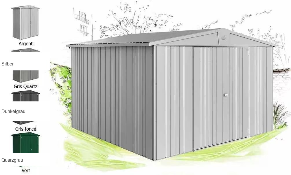 Metall-Gartenhaus Europa T7 316x300cm Außenbereich Biohort