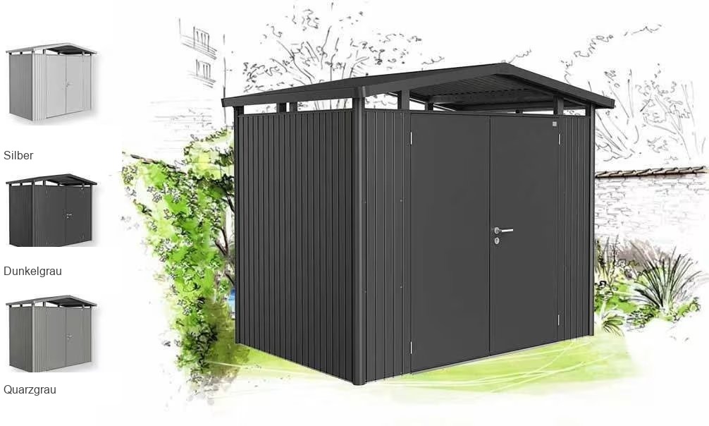 Metall-Gartenhaus Panorama P2 – 273x198x227cm – Biohort