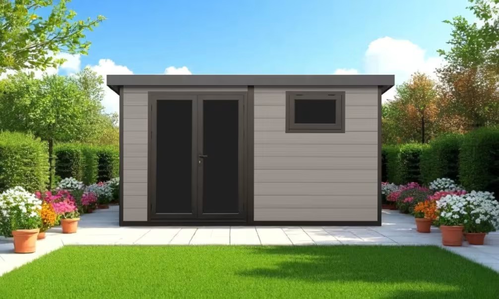 Verbundwerkstoff-Gartenhaus Strasbourg, Pultdach, 4x3m, 12m² – Bild 4