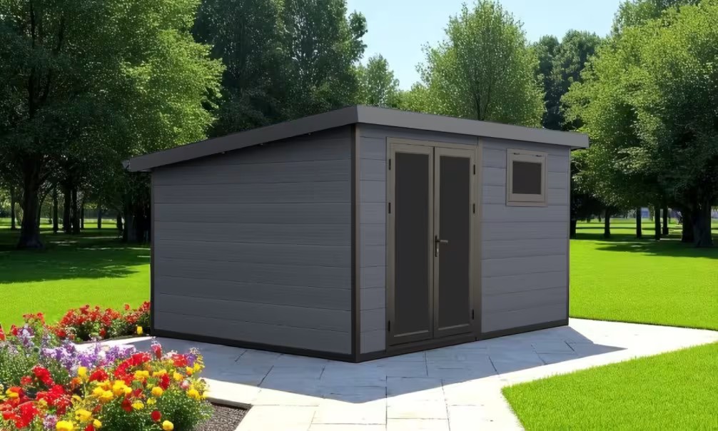 Verbundwerkstoff-Gartenhaus Strasbourg, Pultdach, 4x3m, 12m² – Bild 7