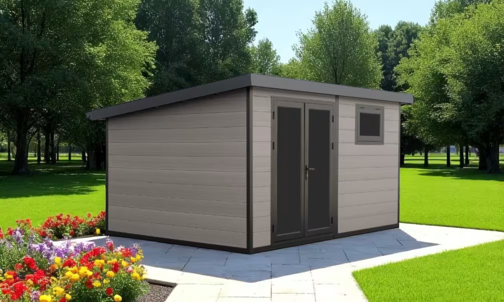 Verbundwerkstoff-Gartenhaus Strasbourg, Pultdach, 4x3m, 12m²