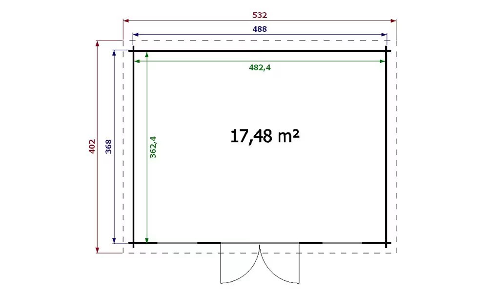 Gartenhaus MILLAU 28mm – 17,4m² Innenraum – Bild 2