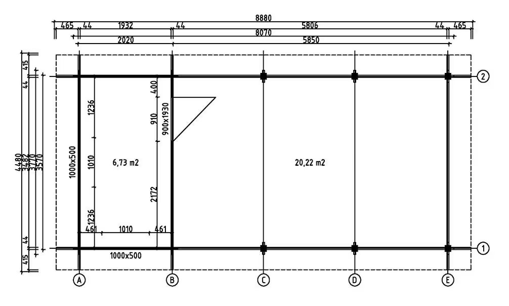 Carport Flachdach mit Abstellraum Reims – 39,78m² überdacht – Bild 2