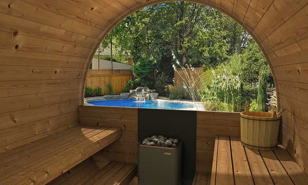 Fass-Sauna 400, Fass-Sauna 4 x 2,05m mit Umkleideraum – Bild 4