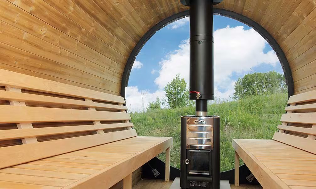Glaswand für Fass-Sauna – Bild 3