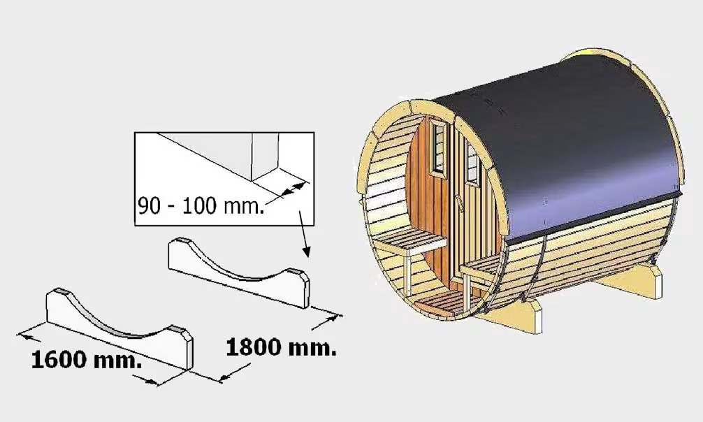 Fass-Sauna 250, Fass-Sauna 2,5 x 2,05m, Außen-Sauna – Bild 2