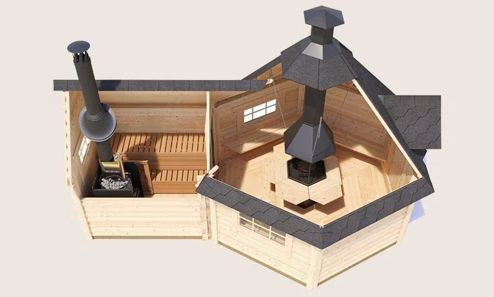KOTA GRILL SAUNA VALTOLA Bohlen 44mm – 9 + 4 m² – Bild 2