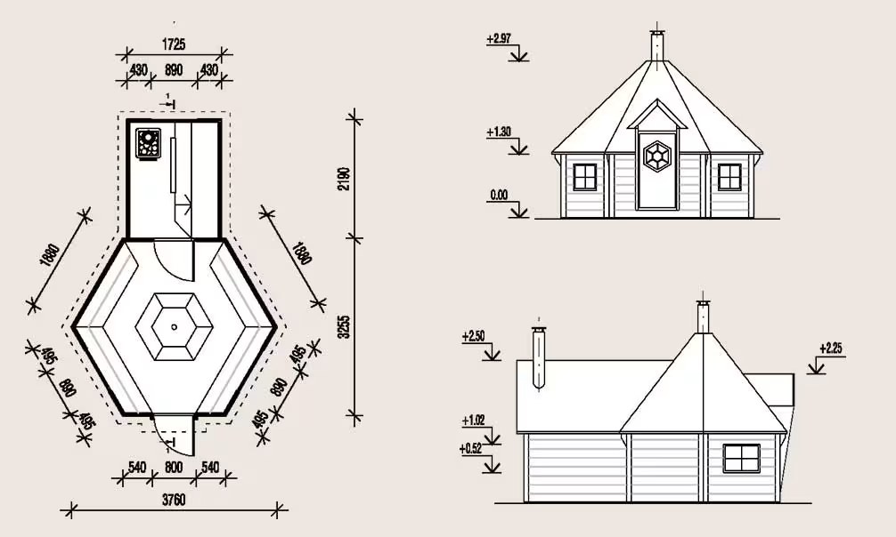 KOTA GRILL SAUNA VALTOLA Bohlen 44mm – 9 + 4 m² – Bild 5
