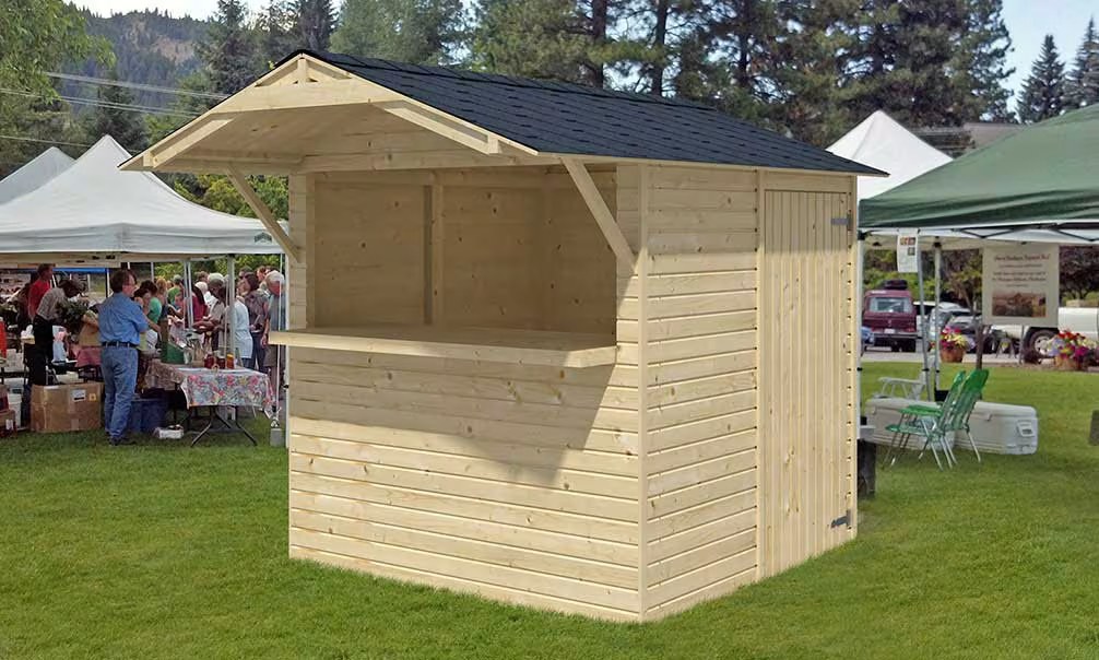 Gewerblicher Kiosk Bismo in Fichte-Holzplatten 16mm – Bild 2