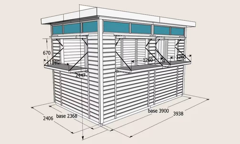 Gewerblicher Kiosk Goteborg in Fichte-Holzplatten 19mm – Bild 2