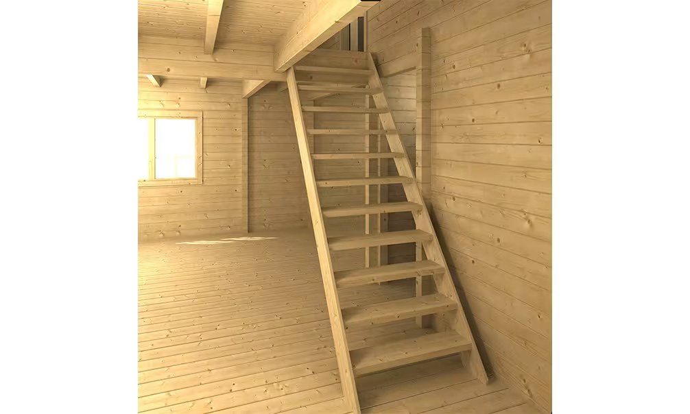 Gartenhaus Mezzanine BRUGES 25 – 2 Zimmer – Bohlen 44mm – 25 + 25m² Innenraum – Bild 4
