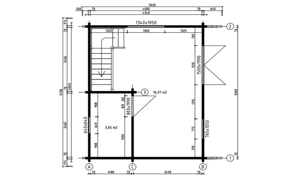 Gartenhaus Mezzanine Narbonne 20 SDB – Bohlen 70mm Brettschichtholz – 20 + 20m² Innenraum – Satteldach – Bild 3