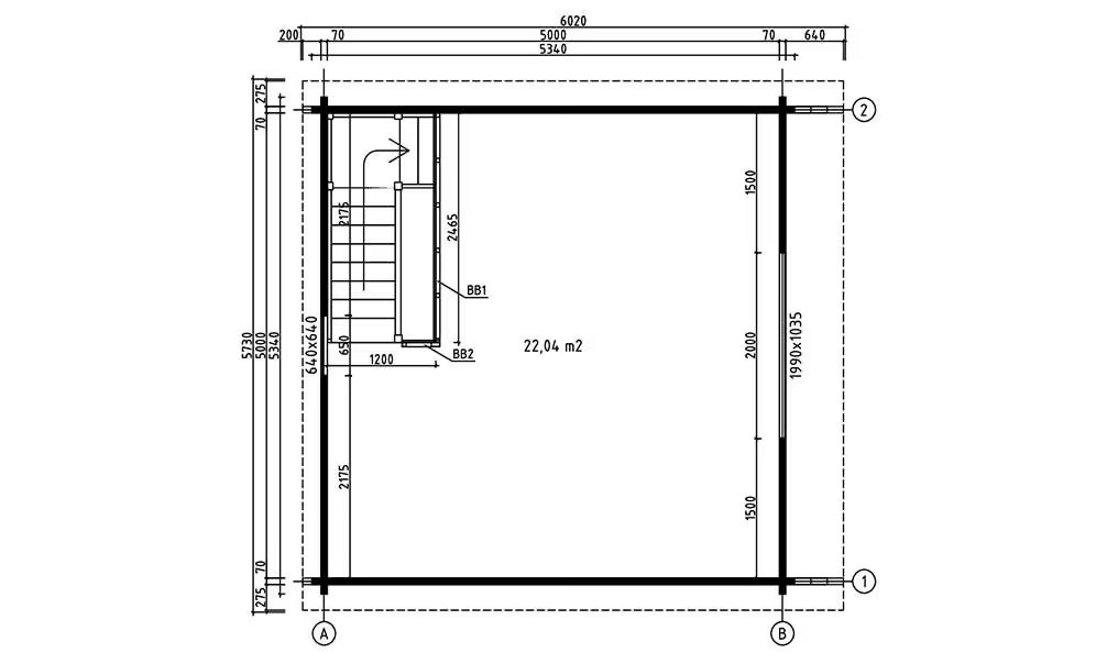 Gartenhaus Mezzanine Narbonne 25 SDB – Bohlen 70mm Brettschichtholz – 25+25m² Innenraum – Satteldach – Bild 7