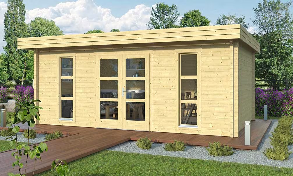 Gartenhaus GRAND CANNES 2 Räume 70mm – 19,1m² Innenraum