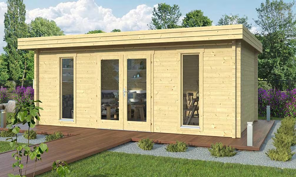 Gartenhaus GRAND CANNES 2 Räume 70mm – 19,1m² Innenraum – Bild 4