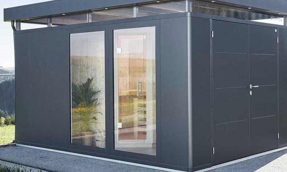 Verglaste Seitenwand für Metall-Gartenhaus Casanova Biohort – Bild 2