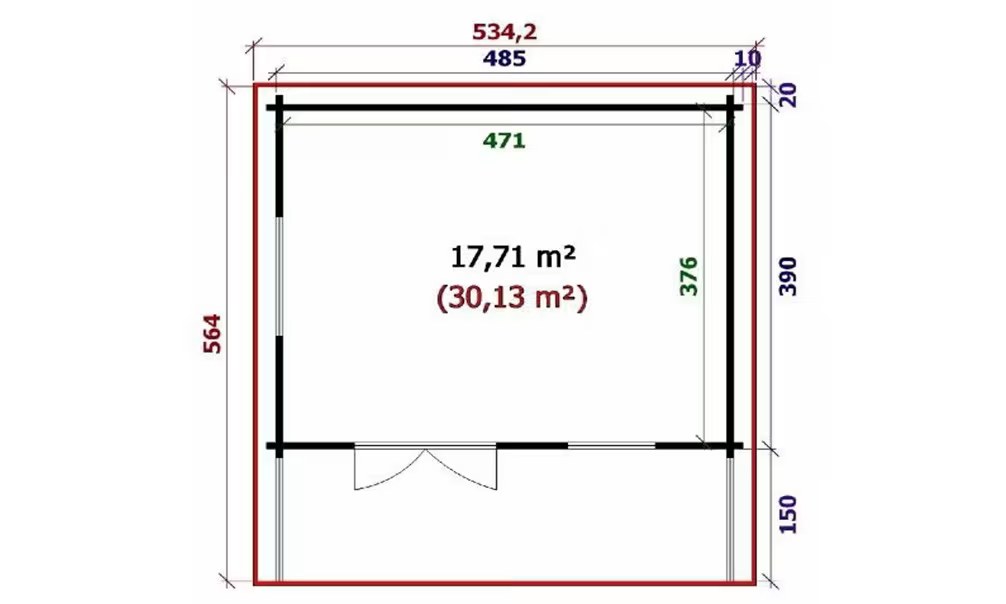 Gartenhaus Zanzibar 1 70mm Brettschichtholz – 17,7m² Innenraum – Bild 2