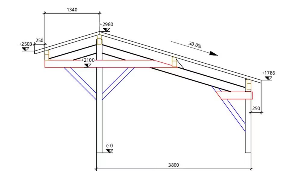 Doppelcarport Cholet 23 asymmetrisch – 36.21 m² nicht überdacht – Bild 4