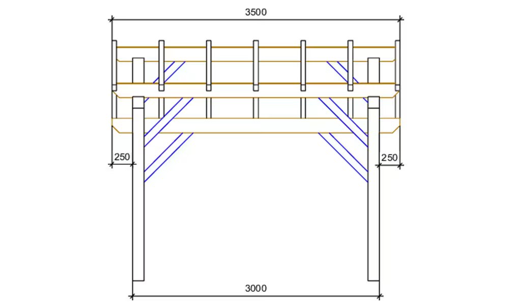 Carport 1 Fahrzeug Vincennes 14 – asymmetrisches Satteldach – 17,5m² nicht überdacht – Bild 2