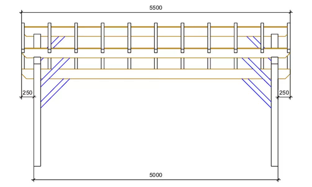 Doppelcarport Vincennes 23 – asymmetrisches Satteldach – 27.5 m² nicht überdacht – Bild 2