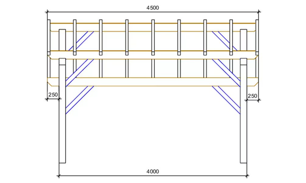 Doppelcarport Vincennes 24 – asymmetrisches Satteldach – 29.25 m² nicht überdacht – Bild 2