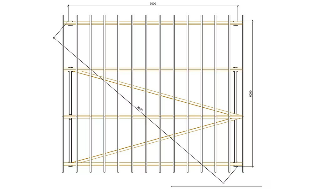 Doppelcarport Vincennes 42 – asymmetrisches Satteldach – 48.75 m² nicht überdacht – Bild 3