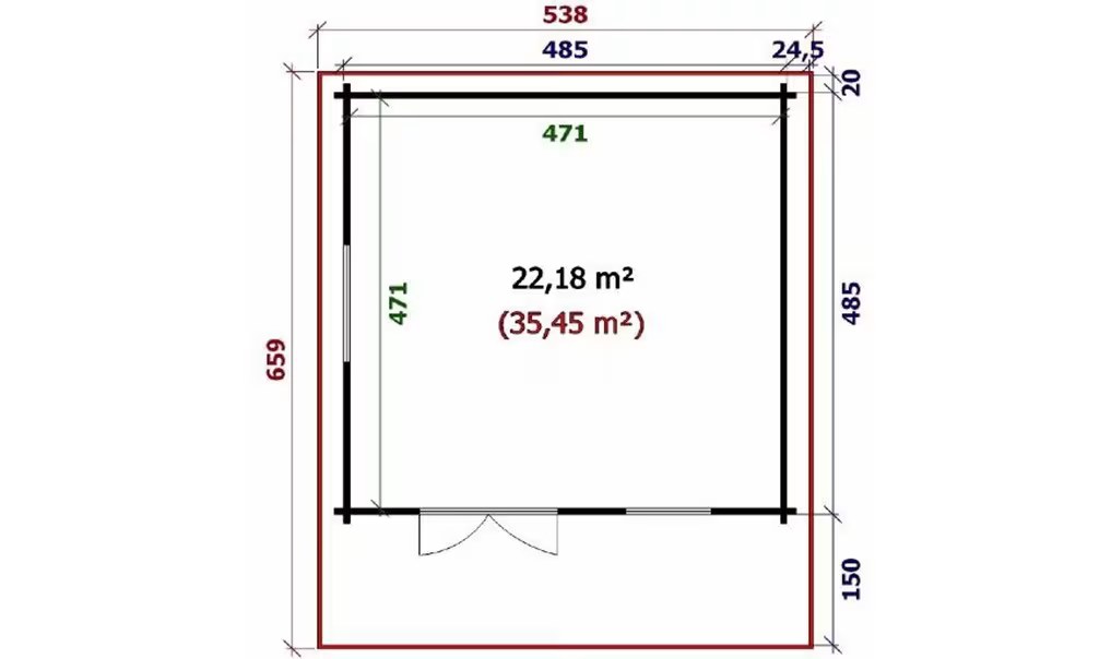 Gartenhaus Zanzibar 2 70mm Brettschichtholz – 22,2m² Innenraum – Bild 2