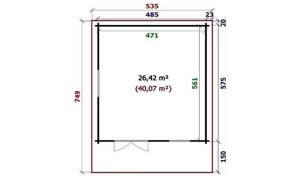 Gartenhaus Zanzibar 3 70mm Brettschichtholz – 26,4m² Innenraum – Bild 2