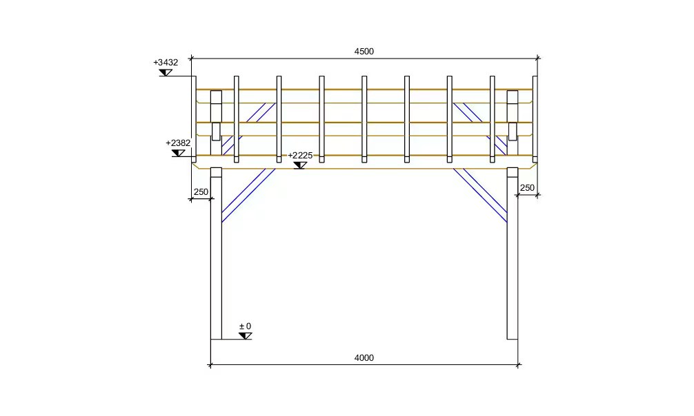 Carport 1 Fahrzeug Le Havre 12 – 15.75 m² nicht überdacht – Bild 2