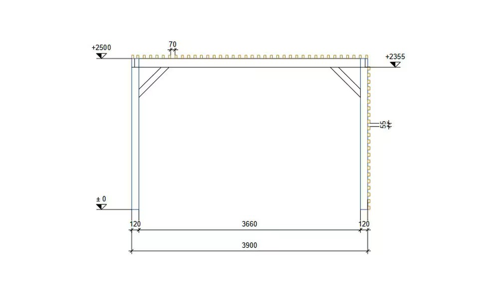 Freistehende Pergola – 15,21 m² – 390 x 390 cm – Bild 4