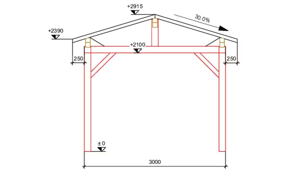 Carport 1 Fahrzeug Thionville 15 – 19,25m² nicht überdacht – Bild 3