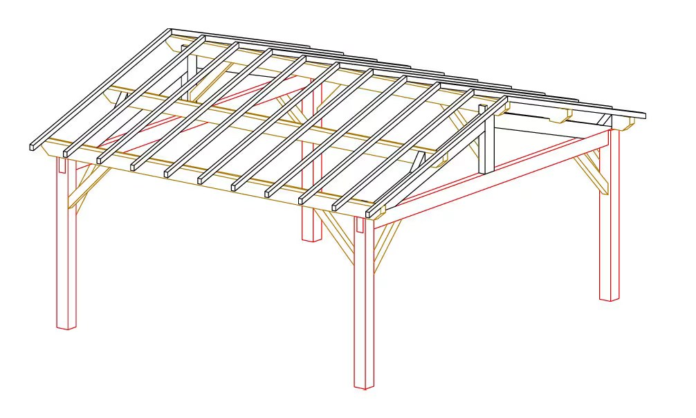 Doppelcarport Thionville 28 – 33 m² nicht überdacht – Bild 3