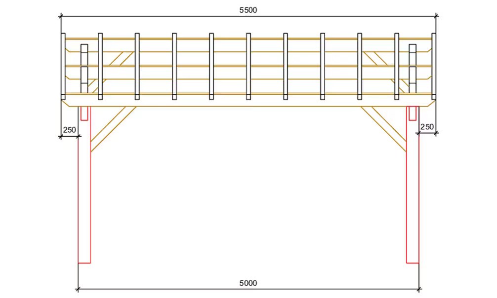 Doppelcarport Thionville 28 – 33 m² nicht überdacht – Bild 5