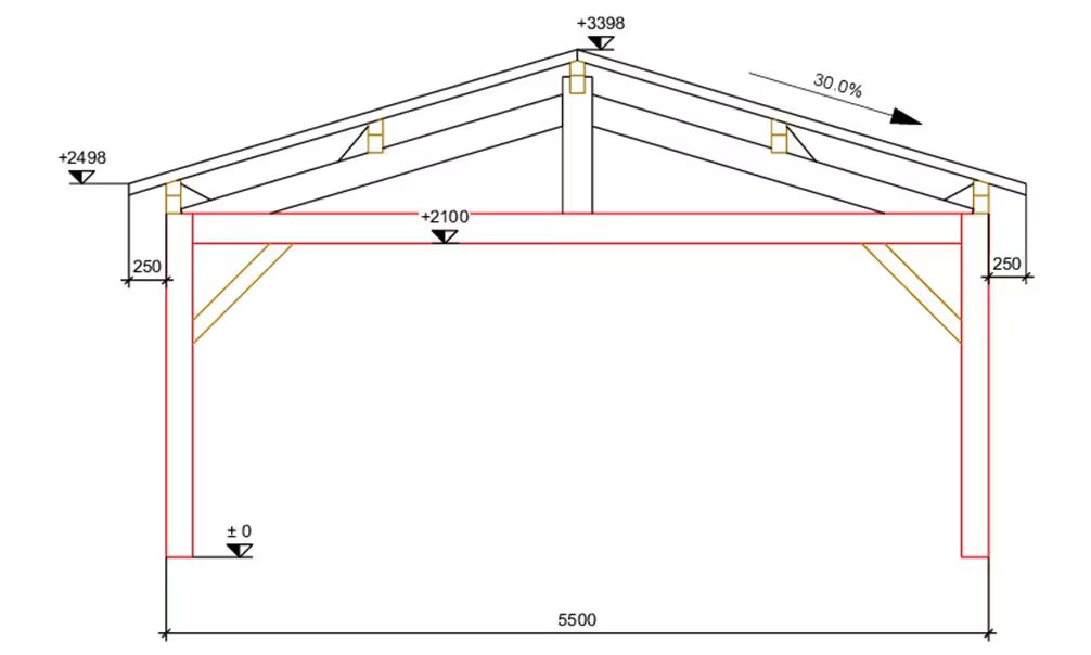 Doppelcarport Thionville 33 – 39 m² nicht überdacht – Bild 3