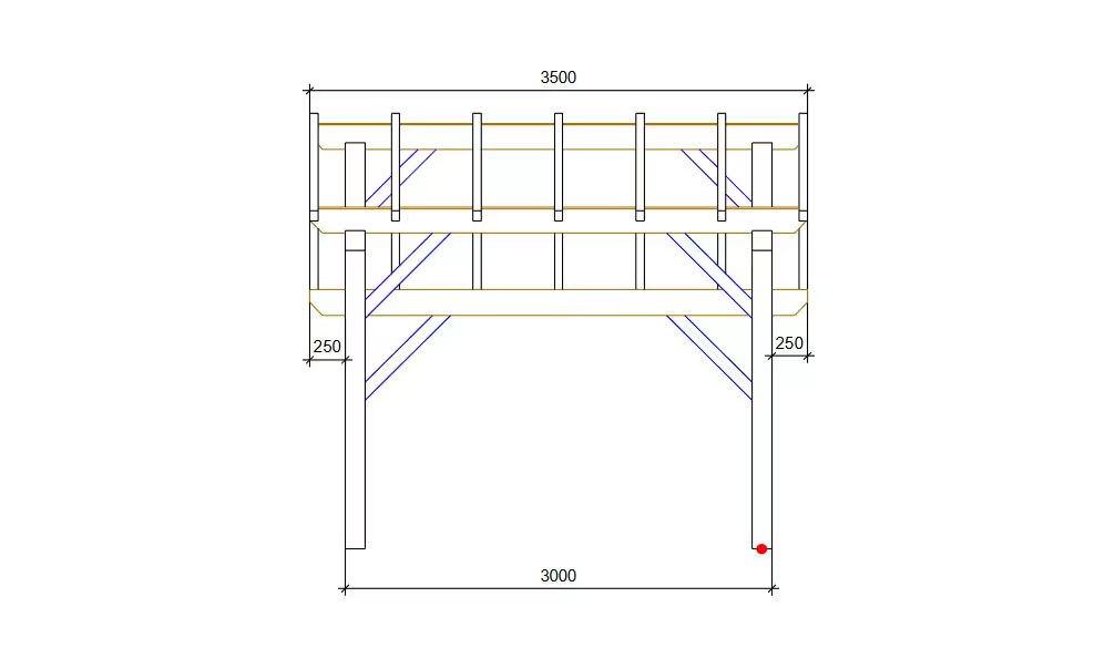Carport 1 Fahrzeug Vincennes 18B – asymmetrisches Satteldach – 22,75m² nicht überdacht – Bild 3