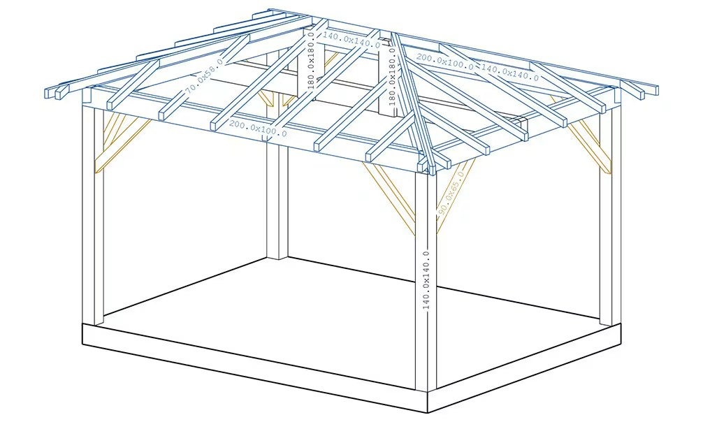 Pergola Le Mans 12 – 15,75 m² nicht überdacht – Bild 2