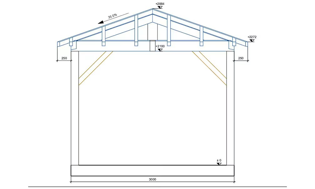 Pergola Le Mans 12 – 15,75 m² nicht überdacht – Bild 5