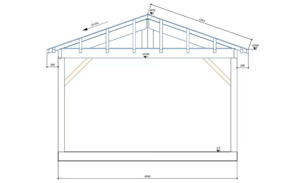 Pergola Le Mans 16 – 20,25 m² nicht überdacht – Bild 2