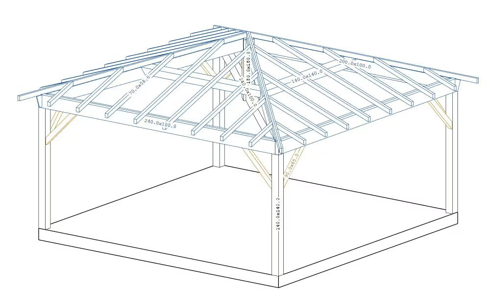 Pergola Le Mans 25 – 30,25 m² nicht überdacht – Bild 2