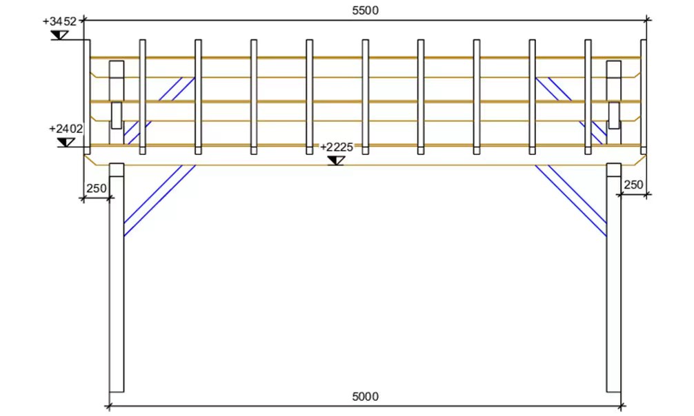 Carport 1 Fahrzeug Le Havre 15 – 19.25 m² nicht überdacht – Bild 3