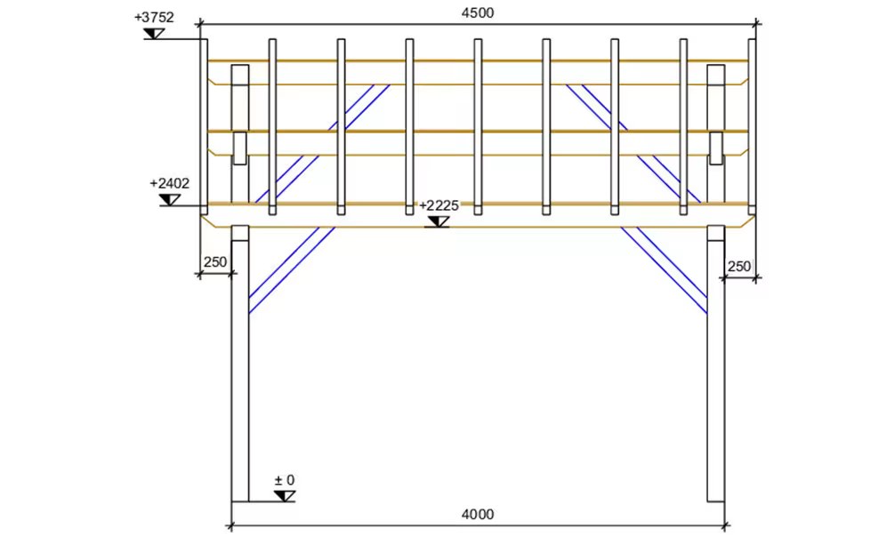 Carport 1 Fahrzeug Le Havre 16 – 20.25 m² nicht überdacht – Bild 2