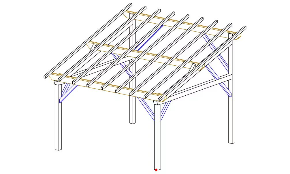 Carport 1 Fahrzeug Le Havre 16 – 20.25 m² nicht überdacht – Bild 3