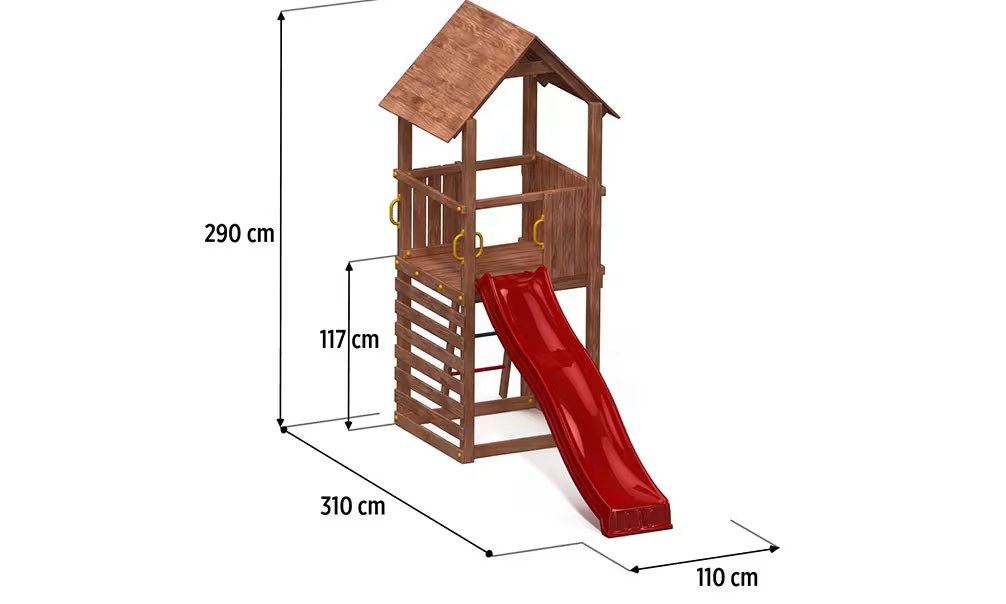 Kletterturm für Kinder aus druckimprägniertem Holz CAROL 1 Fungoo – Bild 3