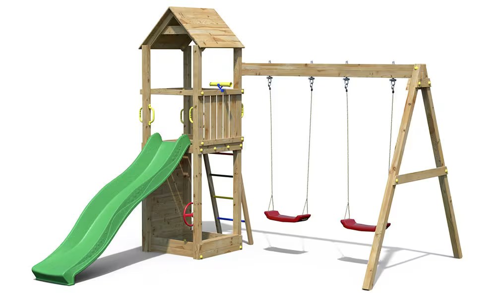 Spielturm für Kinder aus autoklaviertem Holz Flappi Fungoo