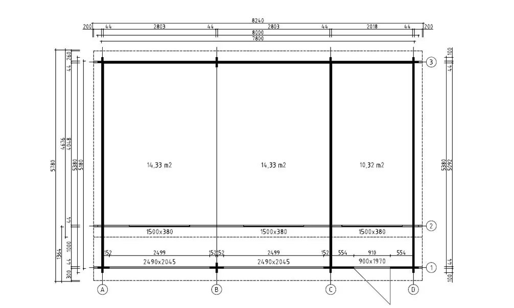 Doppelgarage HAWAÏ 44mm – 39,27m² Innenraum – Bild 2