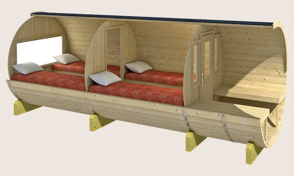 Camping-Fass KAURILA 480 – thermisch behandeltes Holz 42mm – Bild 2